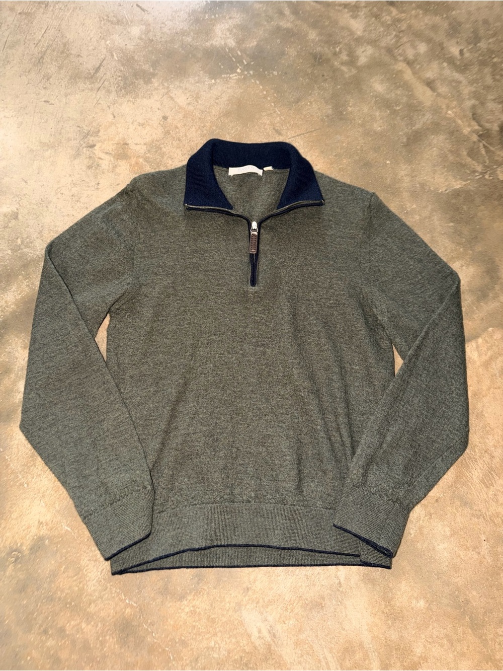 Hagen Carmel Boys XL 100% Merino Wool Quarter Zip Sweater Made Italy Classic